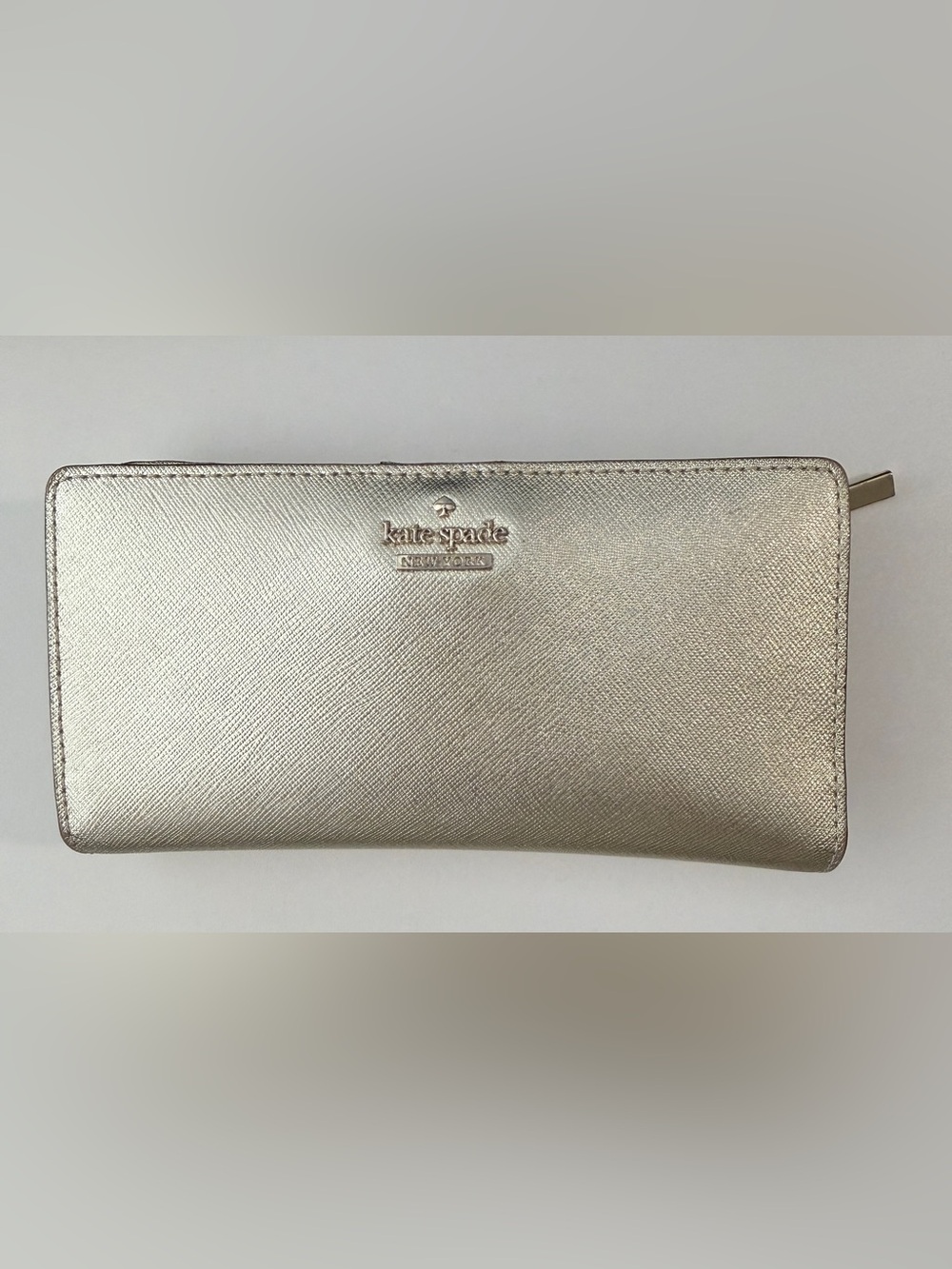 kate spade New York Metallic Gold Zip Wallet
